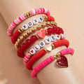 7-Pieces: Fashionable Cute Cartoon Love Heart Charms Pendant Bracelets by DailySale