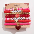 7-Pieces: Fashionable Cute Cartoon Love Heart Charms Pendant Bracelets by DailySale
