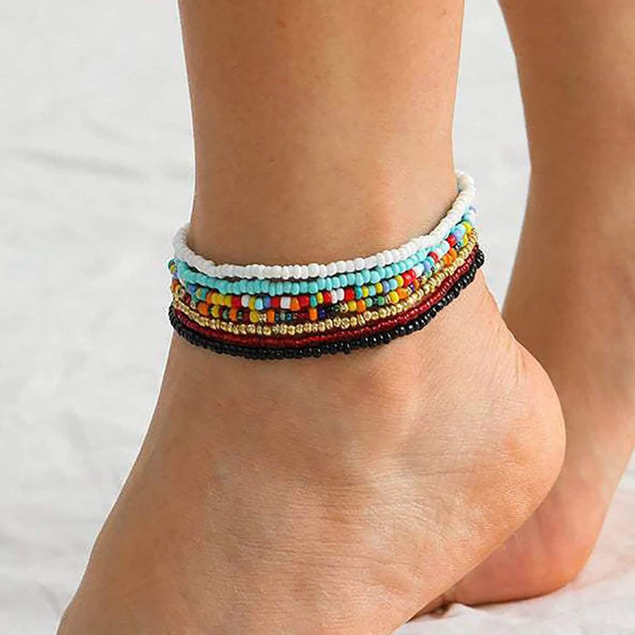 7-Pieces Set: Women's Hand Beaded African Anklet by DailySale