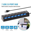 7 Port USB 2.0 Hub High Speed Multiport by DailySale