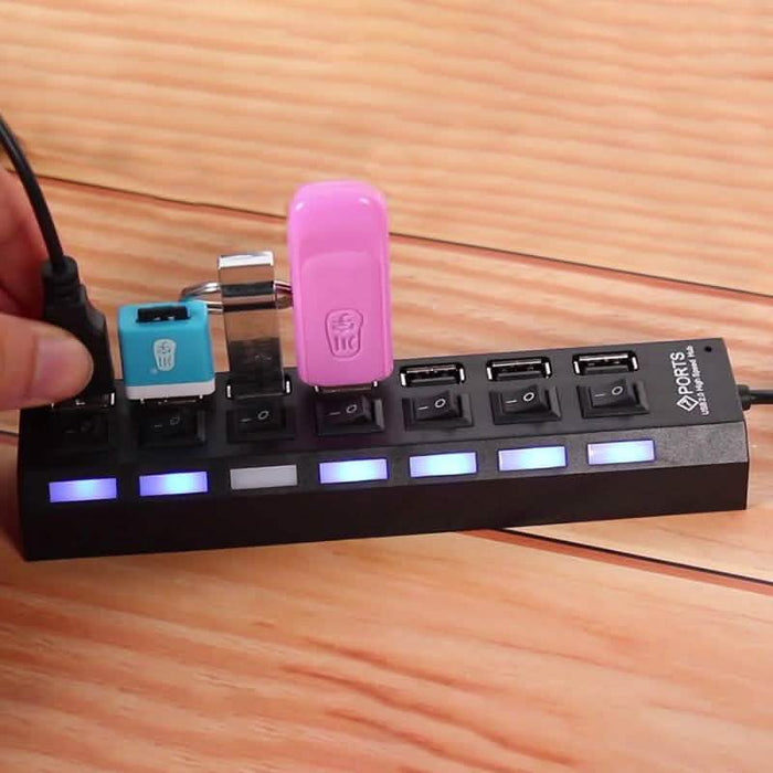 7 Port USB 2.0 Hub High Speed Multiport by DailySale