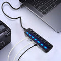 7 Port USB Data Hub 3.0 with Individual On/Off Switches and Lights by DailySale