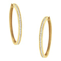 10KT Yellow Gold 1 cttw Slim Diamond Hoop Earrings (I-J Color, I1-I2 Clarity) by Bids.com