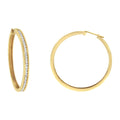14K Yellow Gold 1.0 Cttw Round Brilliant Cut Diamond Channel Set Circle Hoop Earrings (I-J Color, I1-I2 Clarity) by Bids.com