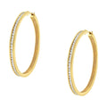 10KT Yellow Gold 1 cttw Slim Diamond Hoop Earrings (I-J Color, I1-I2 Clarity) by Bids.com