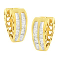 10K Yellow Gold 1/2 cttw Diamond Huggy Heart Hoop Earrings (I-J Clarity, I2-I3 Color) by Bids.com