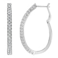 10KT White Gold 1 cttw Diamond Hoop Earrings (I-J Clarity, I2-I3 Color) by Bids.com