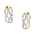 10K Yellow and White Gold 1/4 cttw Diamond Double Infinity Hoop Earrings (I-J Clarity, I1-I2 Color) by Bids.com