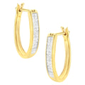 10K Yellow Gold 1/2 Cttw Invisible Set Princess-cut Diamond Hoop Earrings (H-I Color, SI2-I1 Clarity) by Bids.com