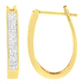 10K Yellow Gold 1/2 Cttw Invisible Set Princess-cut Diamond Hoop Earrings (H-I Color, SI2-I1 Clarity) by Bids.com