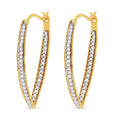 10K Yellow Gold 1/2 Cttw Round-Cut Diamond Modern Hoop Earrings (I-J Color, I2-I3 Clarity) by Bids.com