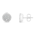 14K White Gold 1/2 Cttw Brilliant-Cut Diamond Halo-Style Cluster Round Button Stud Earrings (H-I Color, I1-I2 Clarity) by Bids.com