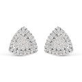 14K White Gold 1/2 cttw Trillion Shaped Diamond Stud Earrings (H-I Clarity, SI2-I1 Color) by Bids.com