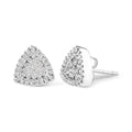 14K White Gold 1/2 cttw Trillion Shaped Diamond Stud Earrings (H-I Clarity, SI2-I1 Color) by Bids.com