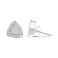 14K White Gold 1/2 cttw Trillion Shaped Diamond Stud Earrings (H-I Clarity, SI2-I1 Color) by Bids.com