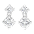 14K White Gold 1 cttw Double Diamond Stud Earrings (H-I Clarity, SI2-I1 Color) by Bids.com