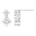 14K White Gold 1 cttw Double Diamond Stud Earrings (H-I Clarity, SI2-I1 Color) by Bids.com