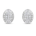 Sterling Silver Round Diamond Oval Cluster Earrings (1/2 cttw, I-J Color, I2-I3 Clarity) by Bids.com
