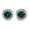 14K White Gold 1/2 cttw White and Treated Blue Round Diamond Earrings (I-J I2-I3) by Bids.com