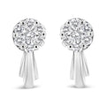14K White Gold 3/4 Cttw Diamond Floral Cluster Drop and Dangle Stud Earrings (H-I Color, I1-I2 Clarity) by Bids.com