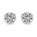 .925 Sterling Silver 1/10 cttw Prong Set Round-Cut Trio Diamond Stud Earrings (I-J Color, I3 Clarity) by Bids.com