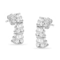 14K White Gold 7/8 cttw Baguette & Round Brilliant-Cut Diamond Dangle Multi Row Earrings (H-I Color, SI2-I1 Clarity) by Bids.com