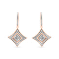 10K Rose Gold Plated Sterling Silver Round Cut Diamond Cushion Dangle Earrings (0.04 cttw, H-I Color, I2-I3 Clarity) by Bids.com