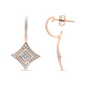 10K Rose Gold Plated Sterling Silver Round Cut Diamond Cushion Dangle Earrings (0.04 cttw, H-I Color, I2-I3 Clarity) by Bids.com