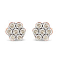 10K Rose Gold Diamond Floral Stud Earrings (0.5 cttw, J-K Color, I1-I2 Clarity) by Bids.com
