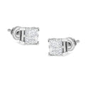 10K White Gold 3/4 Cttw Invisible Set Princess-Cut Diamond Composite Square Stud Earrings (H-I Color, SI2-I1 Clarity) by Bids.com