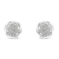 Sterling Silver Diamond Swirl Cluster Stud Earrings (1/6 cttw, I-J Color, I2-I3 Clarity) by Bids.com