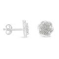 Sterling Silver Diamond Swirl Cluster Stud Earrings (1/6 cttw, I-J Color, I2-I3 Clarity) by Bids.com