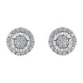 Sterling Silver Diamond Cluster Earrings (1 cttw, I-J Color, I2-I3 Clarity) by Bids.com