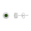 .925 Sterling Silver 1/5 Cttw Round Brilliant-Cut Green Diamond Miracle-Set Stud Earrings (Fancy Color-Enhanced, I1-I2 Clarity) by Bids.com