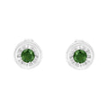 .925 Sterling Silver 1/4 Cttw Round Brilliant-Cut Green Diamond Miracle-Set Stud Earrings (Fancy Color-Enhanced, I1-I2 Clarity) by Bids.com