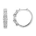 .925 Sterling Silver 1/2 Cttw Lab Grown Round Diamond Floral Cluster Hoop Earrings (F-G Color, SI1-SI2 Clarity) by Bids.com