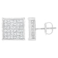 10K White Gold 2ct TDW Princess-Cut Composite Diamond Stud Earring (I-J ,I2-I3) by Bids.com