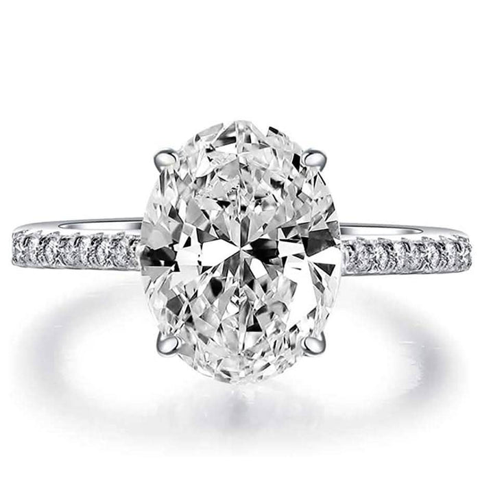 7.00 CTTW Oval Cut Engagement Ring in White Gold by DailySale