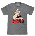 Retro Popeye T-Shirt - Graphite Gray Heather by Tee Luv