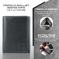 Mens RFID Wallet - Extra Capacity Leather Trifold 7 slot with ID Window by ID Stronghold