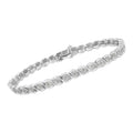 .925 Sterling Silver 1.0 cttw Miracle Set Diamond Spiraling Bezel Link Bracelet(I-J Color, I3 Clarity) -7.25" by Bids.com
