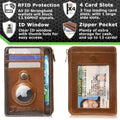 RFID Secure Slim Leather AirTag Wallet by ID Stronghold