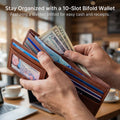 Mens RFID 10 Slot Bifold Wallet with ID Window by ID Stronghold