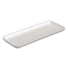 Pactiv Evergreen Supermarket Tray, #10S, 10.9 x 5.9 x 0.7, White, Foam, 500/Carton