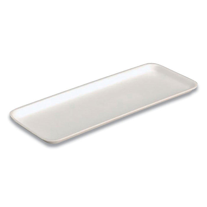 Pactiv Evergreen Supermarket Tray, #10S, 10.9 x 5.9 x 0.7, White, Foam, 500/Carton