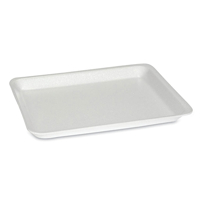 Pactiv Evergreen Supermarket Tray, #8S, 10.5 x 8.25 x 0.7, White, Foam, 500/Carton