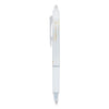 Pilot FriXion Clicker Design Erasable Gel Pen, Retractable, Extra-Fine 0.5 mm, Black Ink, White Barrel, Dozen