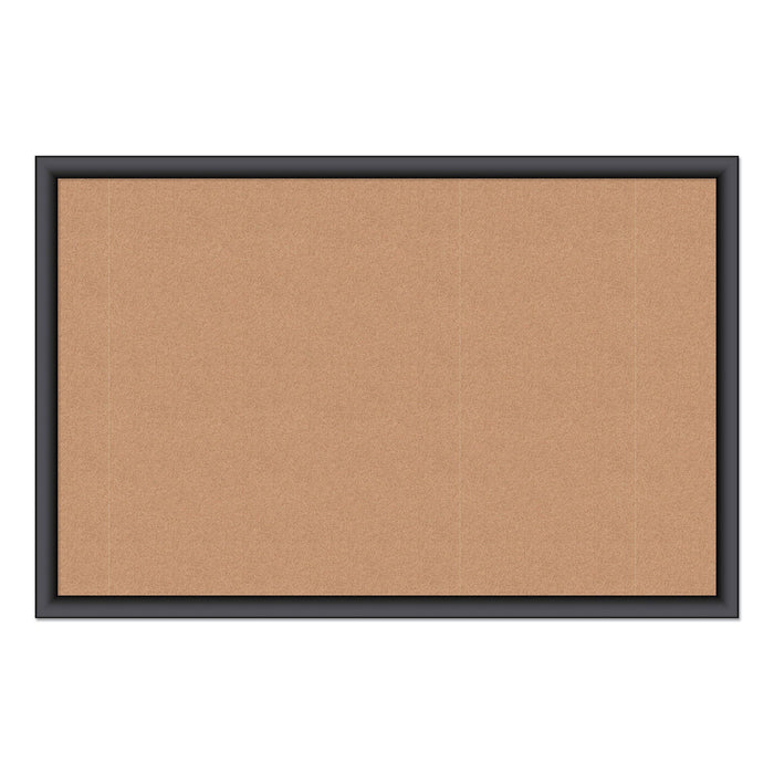 U Brands Cork Bulletin Board, 36 x 24, Natural Surface, Black Frame