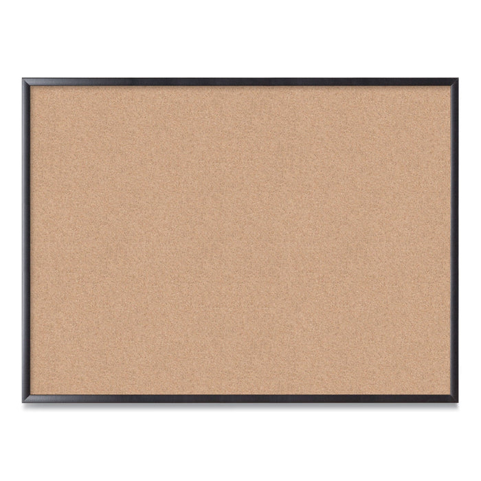 U Brands Cork Bulletin Board, 48 x 36, Natural Surface, Black Frame