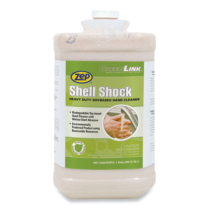 Zep Shell Shock Heavy Duty Soy-Based Hand Cleaner, Cinnamon, 1 gal Bottle, 4/Carton